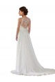 Sleeveless Ivory A-Line Illusion Neck Boho Wedding Dress Mississauga