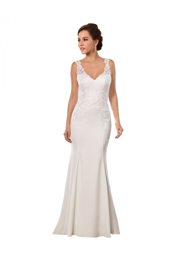 Sleeveless Ivory Mermaid V-Neck Sexy Wedding Dress Mississauga