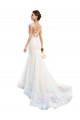 Cap Sleeves White Mermaid Illusion Neck Wedding Dress Mississauga