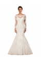 Long Sleeves Ivory Mermaid Bateau Neck Sexy Wedding Dress Mississauga