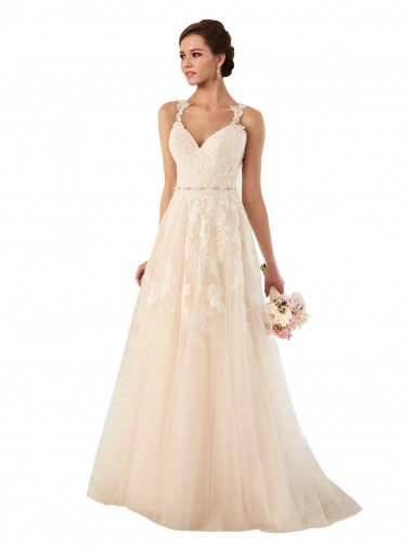 Sleeveless Ivory A-Line Sweetheart Long Wedding Dress Mississauga