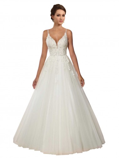 Sleeveless Ivory Ball Gown Spaghetti Straps Boho Wedding Dress Mississauga
