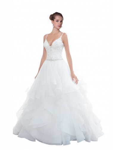 Sleeveless White Ball Gown Spaghetti Straps Beach Wedding Dress Mississauga