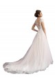 Cap Sleeves Ivory & Champagne A-Line Illusion Neck Beach Wedding Dress Mississauga