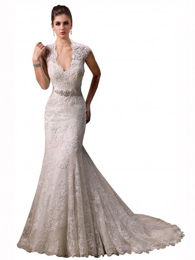 Cap Sleeves Ivory Mermaid Halter Neck Wedding Dresses Mississauga