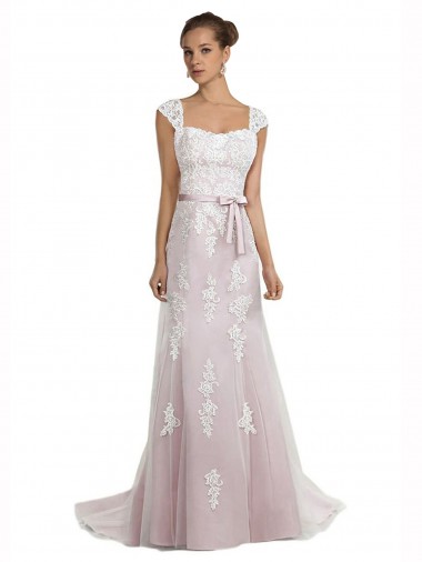 Sleeveless Ivory & Pink Mermaid Strapless Beach Wedding Dress Mississauga