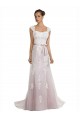 Sleeveless Ivory & Pink Mermaid Strapless Beach Wedding Dress Mississauga