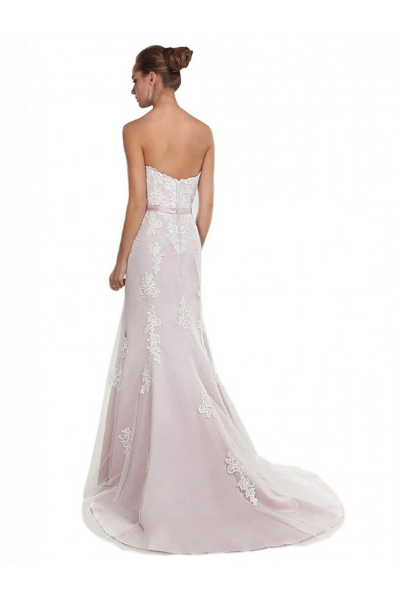 Sleeveless Ivory & Pink Mermaid Strapless Beach Wedding Dress Mississauga