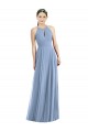 Sleeveless Dusty Blue A-Line Halter Neck Semi Formal Evening Dress / Bridesmaid Dress Mississauga