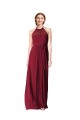 Sleeveless Burgundy A-Line Halter Neck Evening Gowns / Bridesmaid Dresses Mississauga