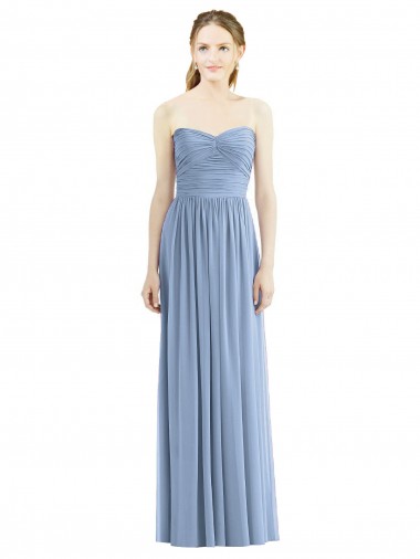 Sleeveless Dusty Blue A-Line Sweetheart Bridesmaid Gowns Mississauga
