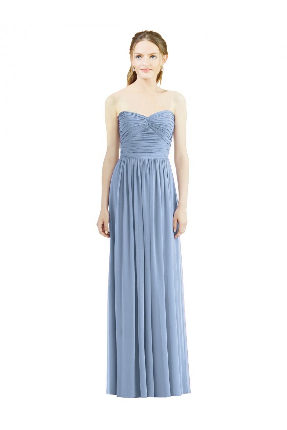 Sleeveless Dusty Blue A-Line Sweetheart Bridesmaid Gowns Mississauga