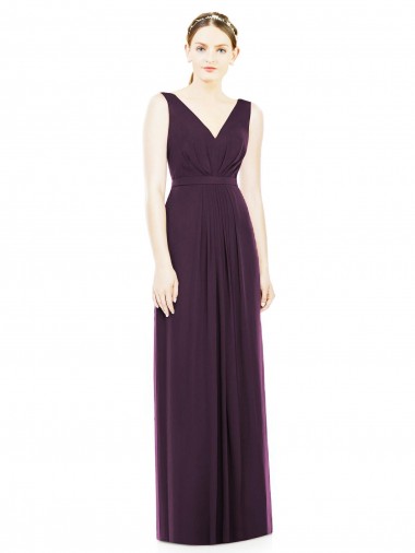 Sleeveless Grape A-Line V-Neck Bridesmaid Dress / Evening Dress Mississauga