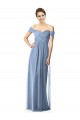 Cap Sleeves Dusty Blue A-Line Off the Shoulder Bridesmaid Dress Mississauga