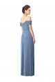 Cap Sleeves Dusty Blue A-Line Off the Shoulder Bridesmaid Dress Mississauga