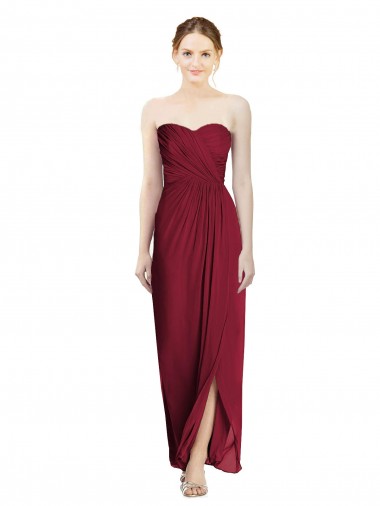 Sleeveless Burgundy Sheath Sweetheart Bridesmaid Dress Mississauga