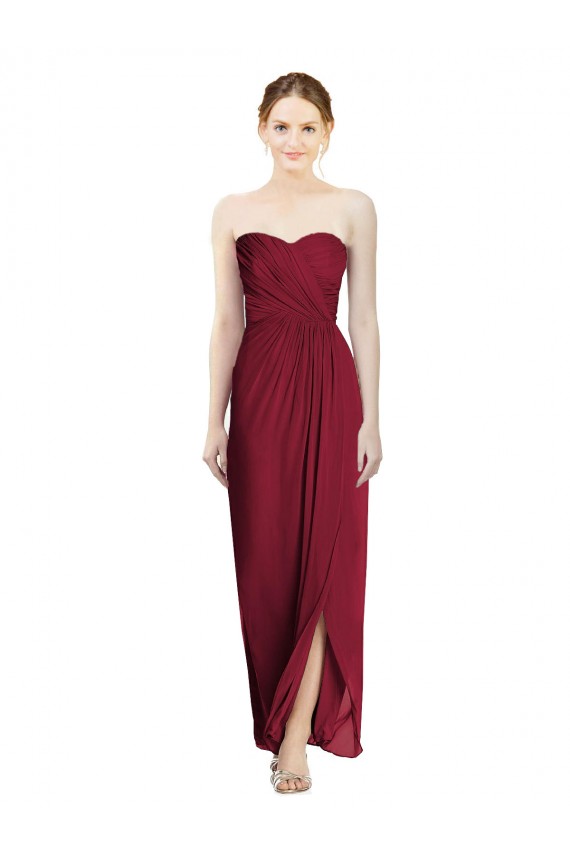 Sleeveless Burgundy Sheath Sweetheart Bridesmaid Dress Mississauga