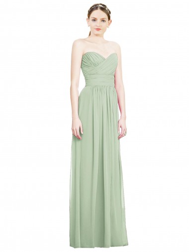 Sleeveless Sage Criss Cross Back A-Line Sweetheart Bridesmaid Dress Mississauga