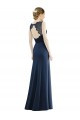 Sleeveless Dark Navy Mermaid Illusion Neck Bridesmaid Dress Mississauga