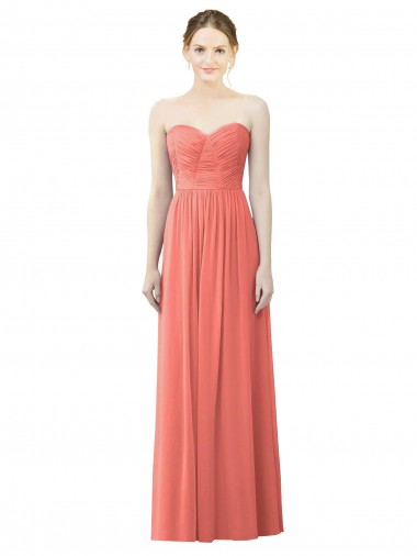 Sleeveless Coral A-Line Sweetheart Bridesmaid Dress Mississauga