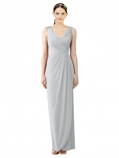 Sleeveless Frost V-Back Sheath V-Neck Bridesmaid Dress / Evening Dress Mississauga
