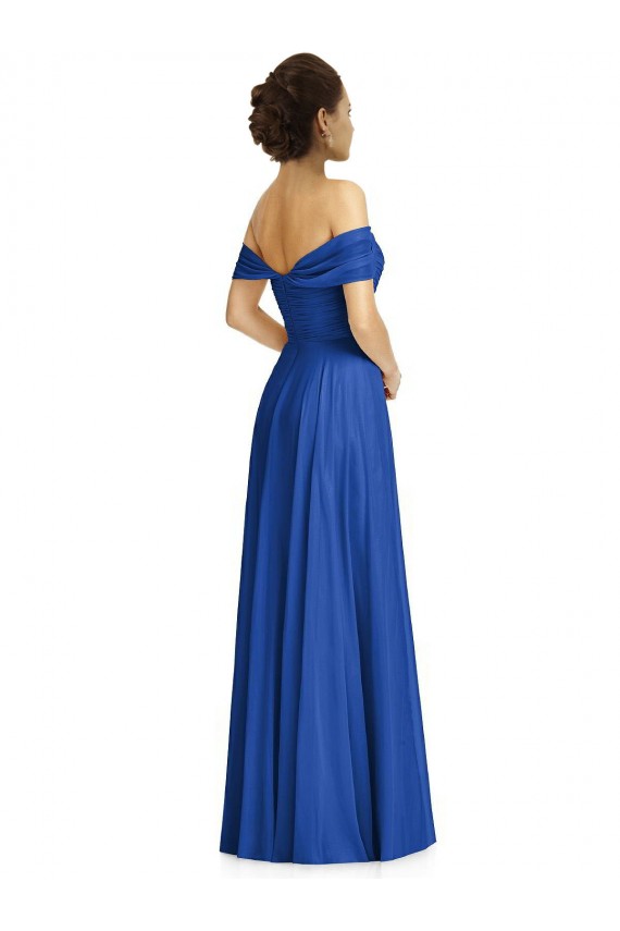 Cap Sleeves Royal Blue A-Line Off the Shoulder Semi Formal Evening Dress / Bridesmaid Dress Mississauga