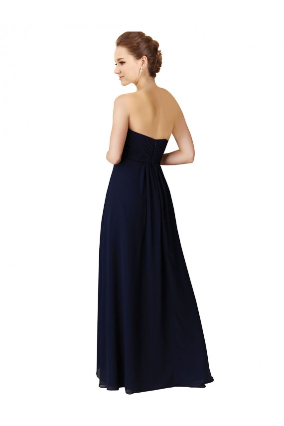 Sleeveless Dark Navy A-Line Sweetheart High Low Bridesmaid Dress Mississauga