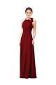 Sleeveless Burgundy Sheath Halter Neck Bridesmaid Dress Mississauga