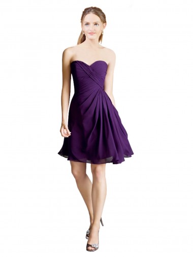Sleeveless Purple A-Line Sweetheart Bridesmaid Dress Mississauga