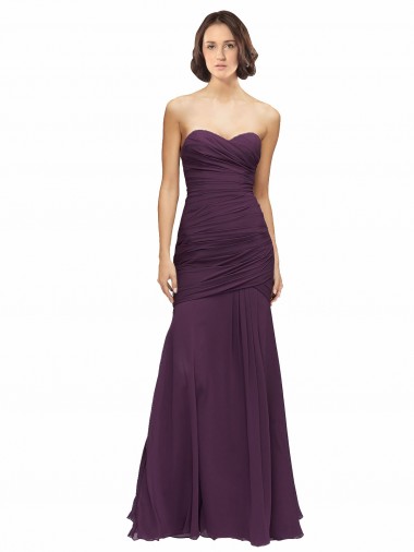 Sleeveless Grape Mermaid Sweetheart Bridesmaid Dress Mississauga