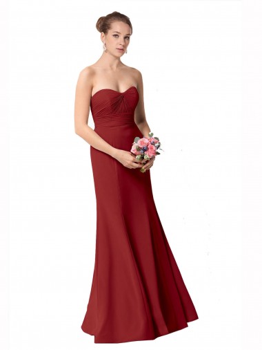 Sleeveless Burgundy Mermaid Sweetheart Bridesmaid Dress Mississauga