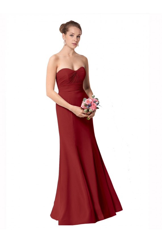 Sleeveless Burgundy Mermaid Sweetheart Bridesmaid Dress Mississauga