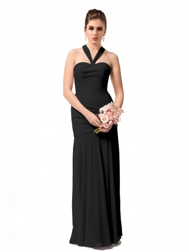 Sleeveless Black Mermaid Halter Neck Bridesmaid Dress / Evening Dress Mississauga