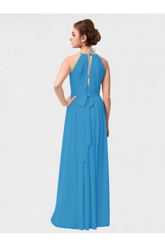 Sleeveless Burgundy A-Line High Neck High Low Bridesmaid Dress Mississauga