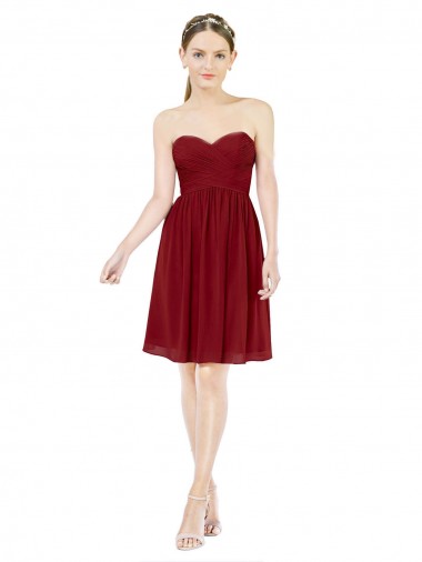 Sleeveless Burgundy A-Line Sweetheart Bridesmaid Dress Mississauga