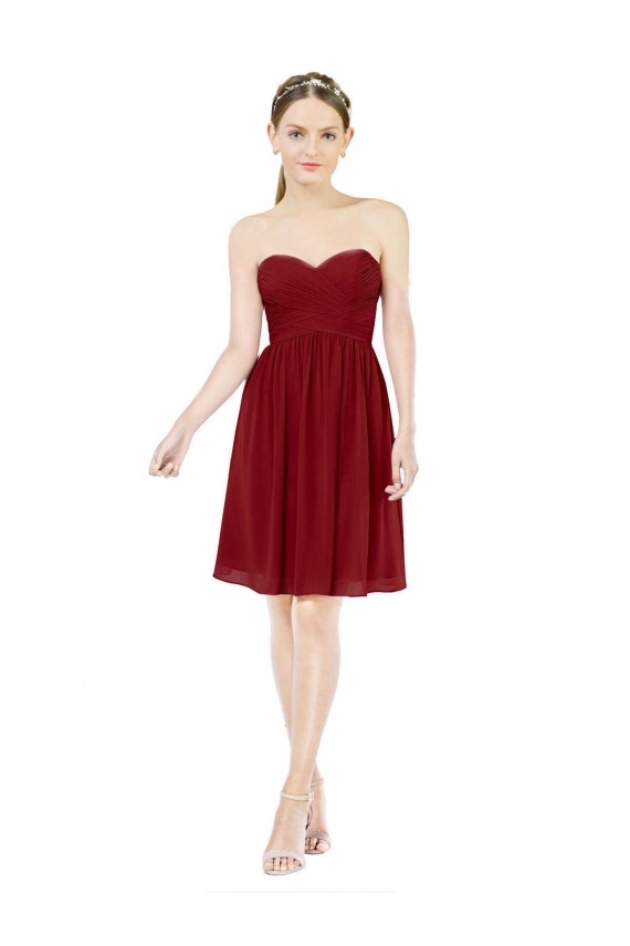Sleeveless Burgundy A-Line Sweetheart Bridesmaid Dress Mississauga
