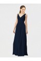 Sleeveless Dark Navy A-Line V-Neck Bridesmaid Dresses / Formal Dresses Mississauga