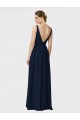 Sleeveless Dark Navy A-Line V-Neck Bridesmaid Dresses / Formal Dresses Mississauga