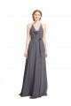 Sleeveless Slate Grey A-Line Spaghetti Straps Bridesmaid Dress Mississauga
