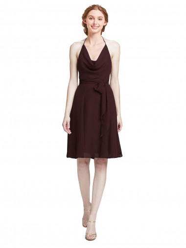 Sleeveless Burgundy Gold A-Line Spaghetti Straps Bridesmaid Dress Mississauga