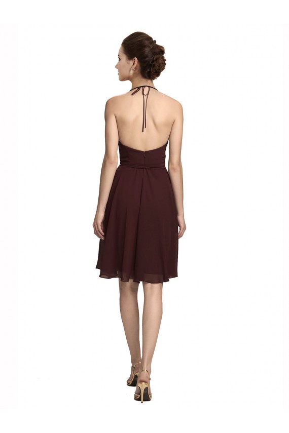 Sleeveless Burgundy Gold A-Line Spaghetti Straps Bridesmaid Dress Mississauga