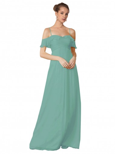 Flutter Sleeves Seaside A-Line Off the Shoulder Bridesmaid Dress Mississauga
