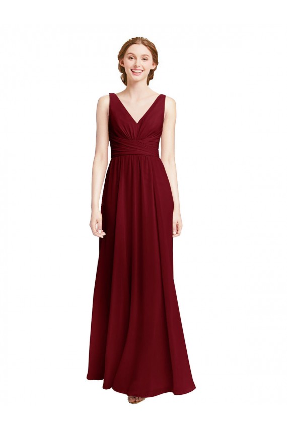 Sleeveless Burgundy A-Line V-Neck Bridesmaid Dress / Evening Gowns Mississauga
