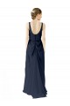 Sleeveless Dark Navy Open Back A-Line Scoop Neck Bridesmaid Dress Mississauga