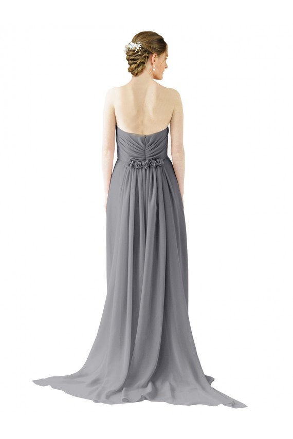 Sleeveless Slate Grey Open Back A-Line Sweetheart Bridesmaid Dress / Evening Dress Mississauga