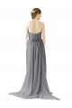 Sleeveless Slate Grey Open Back A-Line Sweetheart Bridesmaid Dress / Evening Dress Mississauga
