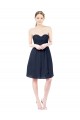 Sleeveless Dark Navy Open Back A-Line Sweetheart Bridesmaid Dress Mississauga