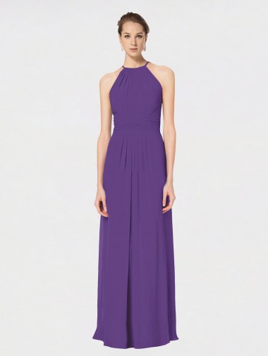 Sleeveless Plum Purple Criss Cross Back A-Line Spaghetti Straps Bridesmaid Dress Mississauga