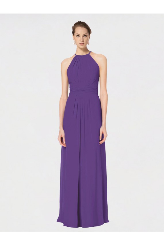 Sleeveless Plum Purple Criss Cross Back A-Line Spaghetti Straps Bridesmaid Dress Mississauga