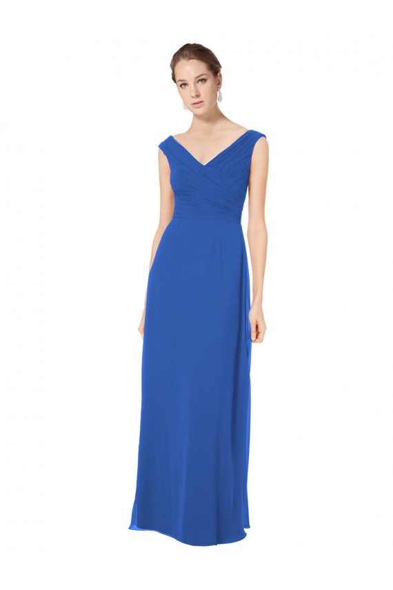 Sleeveless Royal Blue Open Back A-Line Off the Shoulder Bridesmaid Dresses Mississauga